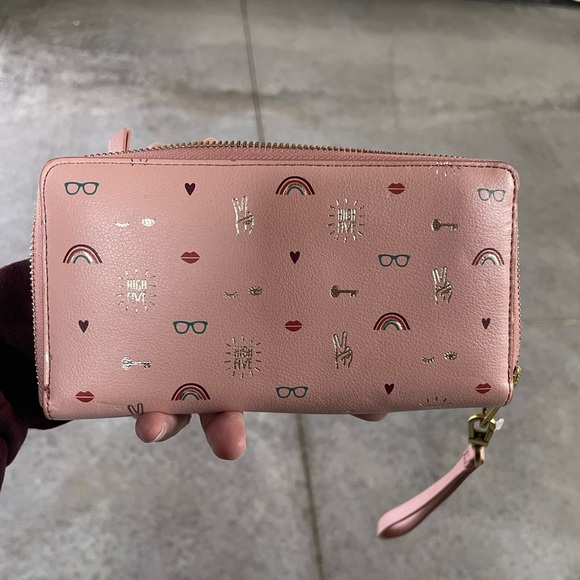 Fossil Caroline RFID Zip Around Wallet Cherry Blossom - Picture 6 of 8